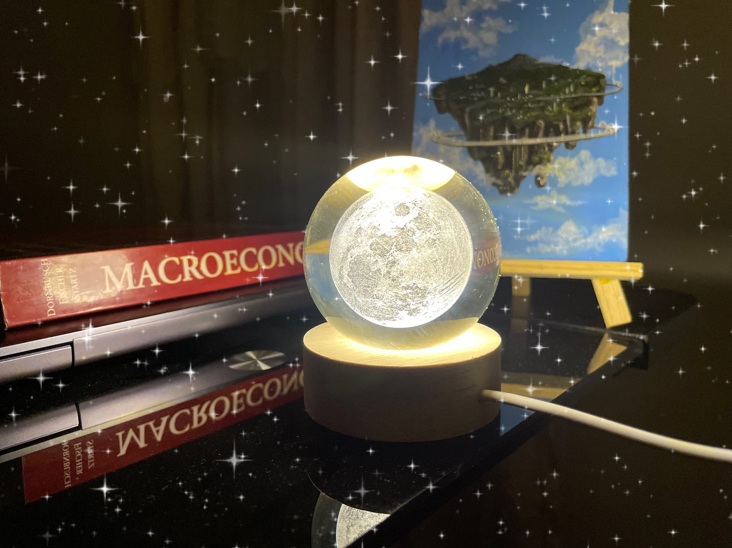 Esfera Lunar Decorativa con Luz Cálida