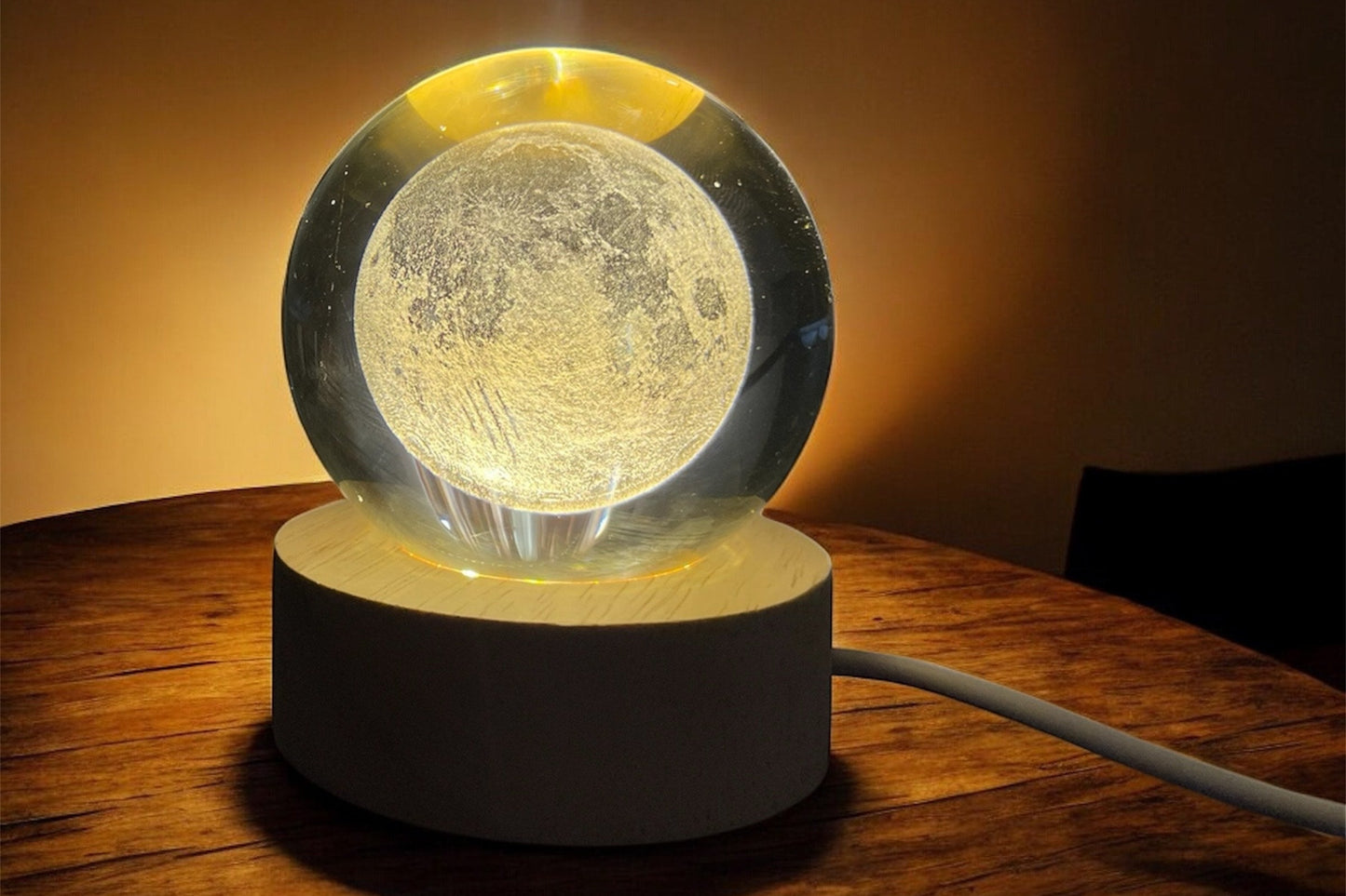 Esfera Lunar Decorativa con Luz Cálida