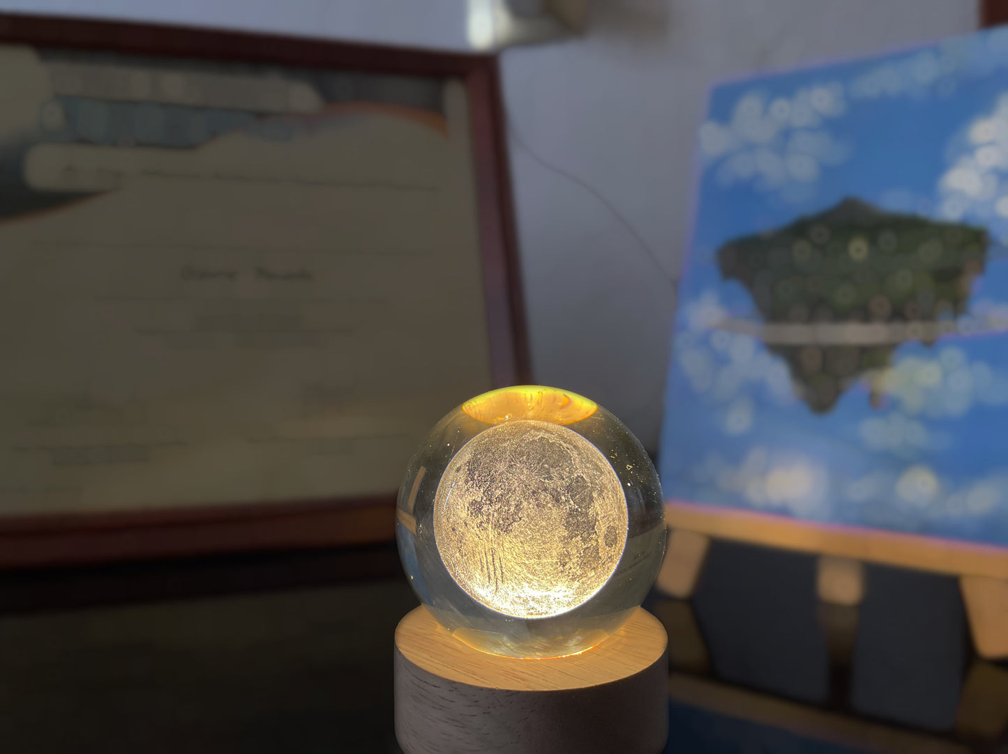 Esfera Lunar Decorativa con Luz Cálida