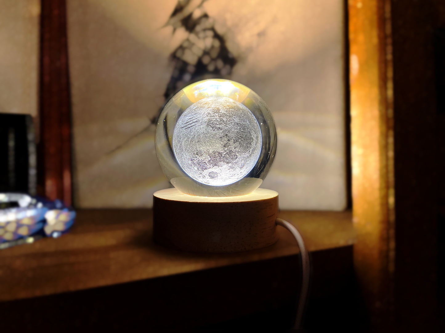 Esfera Lunar Decorativa con Luz Cálida